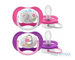 Пустушка силіконова ортодонтична Авент (Avent) SCF080/08 6-18 місяців для дівчаток 2 шт