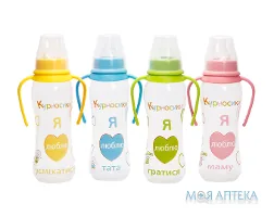 Пляшечка для годування Курносики 7004 з силіконовою соскою 250 мл