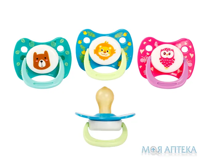 Пустушка Курносики 7217 6-12+ міс., латексна, кругла