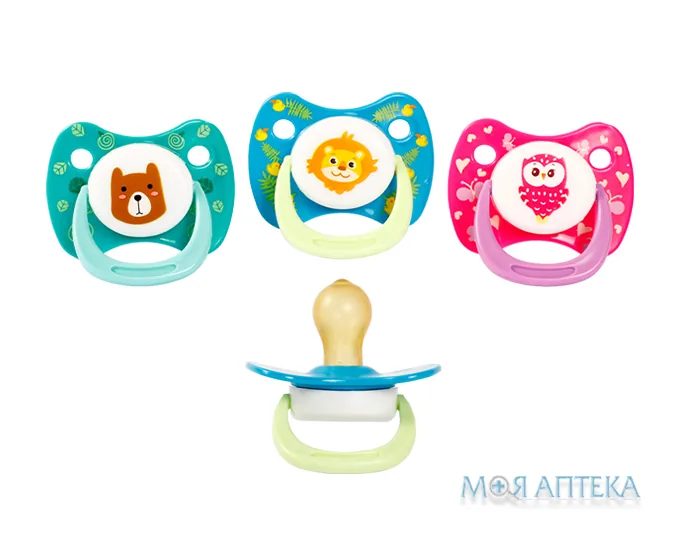 Пустушка Курносики 7217 0-6 міс., латексна, кругла