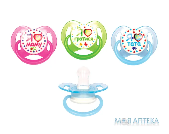 Пустушка Курносики 7015, 6-12+, силіконова кругла