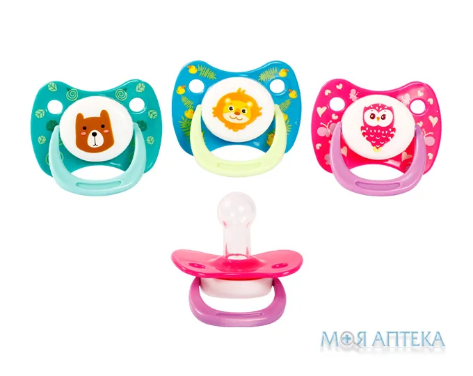 Пустушка Курносики 7215, 0-6, силіконова кругла