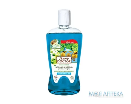 Ополіскувач порожнини рота Family Doctor (Фемілі Доктор) Захист від карієсу Крижана м`ята, 360 мл