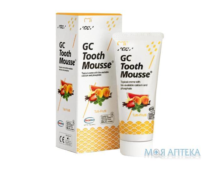 Крем стоматологічний GC Tooth Mousse для відновлення емалі зубів, Тутті-Фрутті, 35 мл