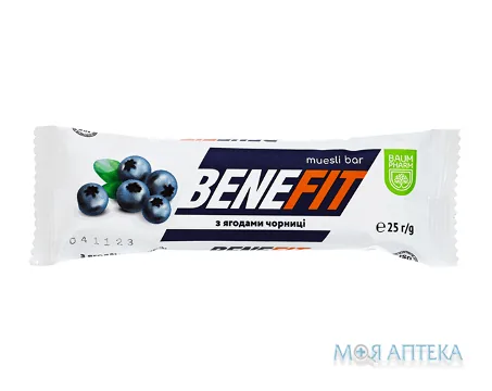 Батончик Бенефіт Baum Pharm з чорницею, 25 г