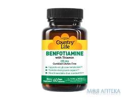 Кантрі Лайф (Country Life) Бенфотиамин з коензимом B1 капсули 150 мг №60