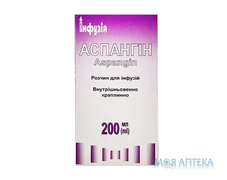Аспангін розчин д/інф. по 200 мл у флак.
