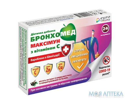 Бронхомед МаксІмун льодяники №24