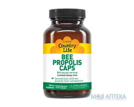 Кантрі Лайф (Country Life) Бджолиний прополіс (Bee Propolis) капс. 500 мг №100