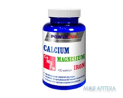 Кальцій, магній, залізо Пауерфул (Powerful) капс. 1 г №100