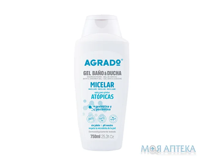 Agrado (Аградо) Гель для душу Міцелярний для атопічної шкіри 750 мл