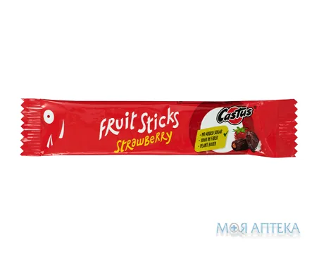 Батончик фруктовий Кактус (Cactus) на фініковій основі зі смаком полуниці, 20 г