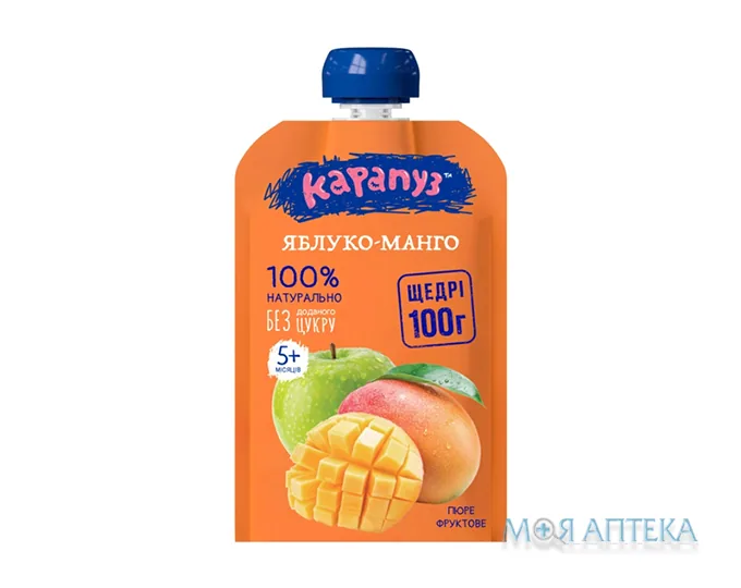 Пюре дитяче Карапуз яблуко і манго дой-пак 100 г