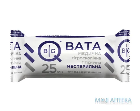 Вата Медична Гігроскопічна BigQ н/ст. рулон 25 г