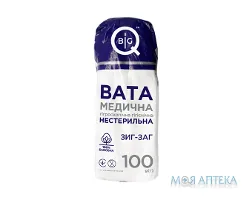 Вата Медична Гігроскопічна BigQ н/ст. 100 г, тип 