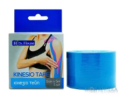 Кінезіо тейп Dr. House (Доктор Хаус) 5 см х 5 м, блакитний