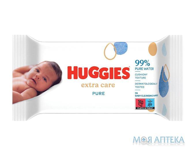 Салфетки влажные Хаггис (Huggies) Pure Extra Care 56 шт