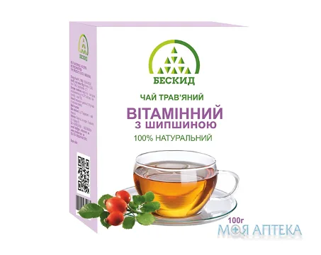 Чай трав`яний Вітамінний з шипшиною по 100 г у пач. з внут. пак.