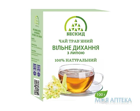 Чай трав`яний Вільне дихання з липою по 100 г у пач. з внут. пак.