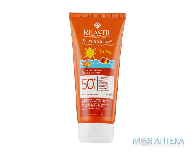 Ріластіл Сан Сістем Лосьйон для тіла дитячий оксамитовий сонцезахисний СПФ 50+ (Rilastil Sun System Body lotion) 200 мл