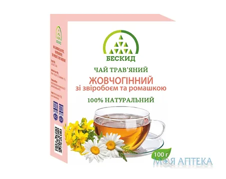 Чай трав`яний Жовчогінний зі звіробоєм і ромашкою по 100 г у пач. з внут. пак.