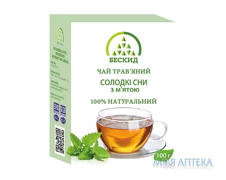 Чай трав`яний Солодкі сни з м`ятою по 100 г у пач. з внут. пак.