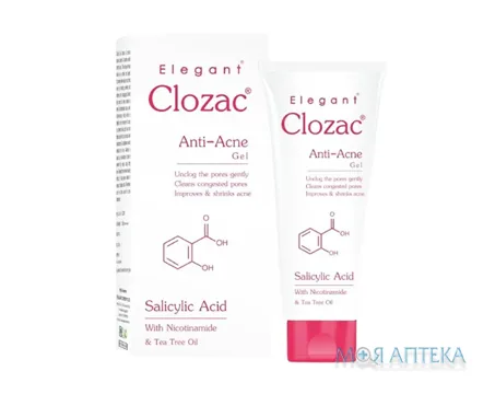 Clozac (Клозак) Гель для обличчя анти-акне противугревий та антибактеріальний 50 г