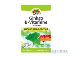 Витамины SUNLIFE (Санлайф) Ginkgo + B-Vitamine Гинкго с витаминами В таблетки упаковка 32 шт