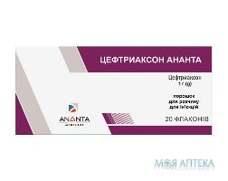 Цефтриаксон Ананта пор. д/р-ну д/ін. 1 г фл. №20 Ананта Медікеар Лімітед (Індія)