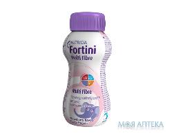 Детское энтеральное питание, пищевой продукт для специальных медицинских целей Fortini (Фортини) с пищевыми волокнами с вкусом клубники 200 мл