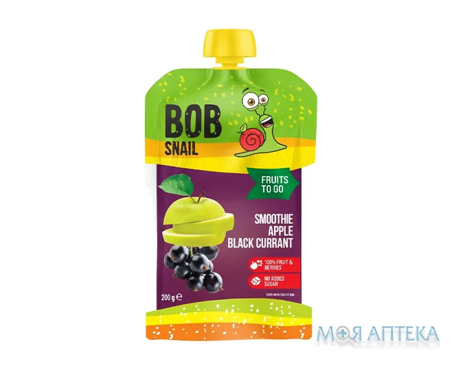 Равлик Боб (Bob Snail) Пюре-смузі яблуко-чорна смородина 200 г пакет