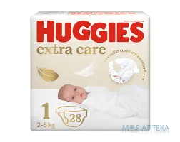 Підгузки Хаггіс (Huggies) Extra Care 1 (3-5 кг) 28 шт.
