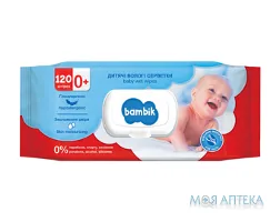 Серветки вологі Bambik (Бамбік) дитячі з вівсяним молочком з клапаном №120