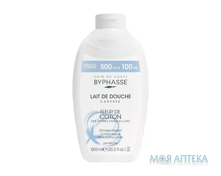 Byphasse (Біфаз) Крем-догляд для душу з квітами бавовни 600 мл