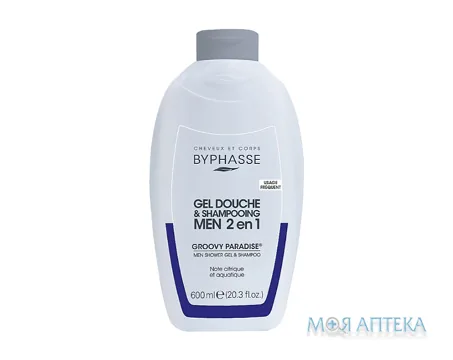 Byphasse (Біфаз) Гель-шампунь для душу чоловічий 2 в 1 Groovy Paradise 600 мл