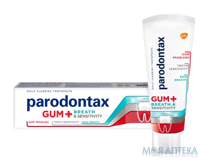 Зубная паста Parodontax (Пародонтакс) Защита Десен + Свежее дыхание и Чувствительность Зубов 75 мл