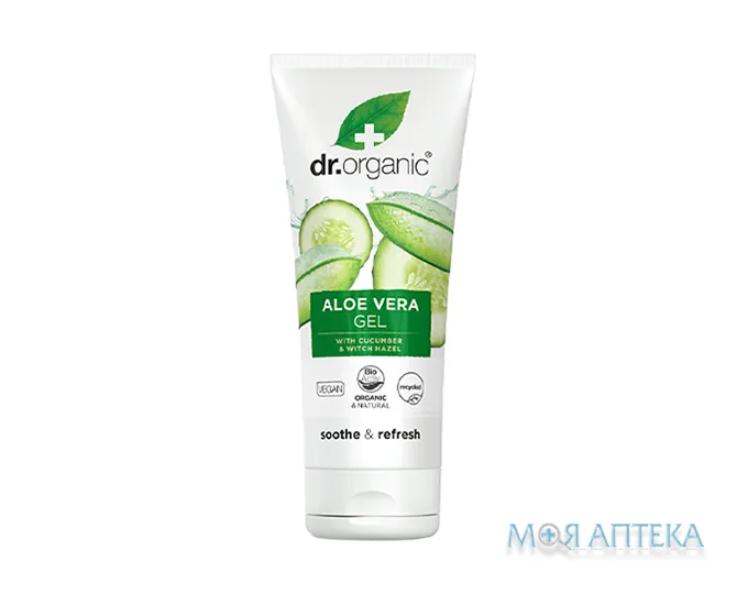 Др. Органік (Dr. Organic) Гель для тіла з алое вера та екстрактом огірка 200 мл