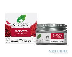 Др. Органік (Dr. Organic) Крем для обличчя денний для омолодження та відновлення шкіри з олією троянди Отто 50 мл
