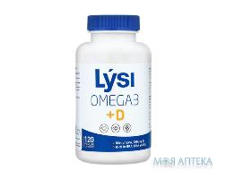 Омега-3 (рыбий жир) LYSI (Лиси) с витамином D капсулы по 500 мг упаковка 120 шт