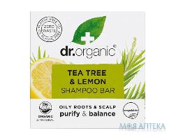Др. Органік (Dr. Organic) Шампунь для волосся твердий з екстрактом чайного дерева та лимона 75 г