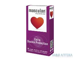 Презервативи Masculan (Маскулан) Extra Double Protection міцні з пухирцями №10