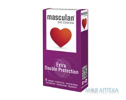 Презервативи Masculan (Маскулан) Extra Double Protection міцні з пухирцями №10