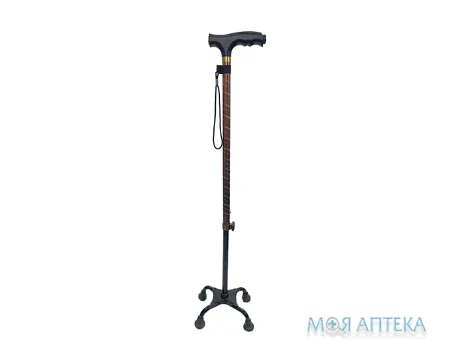 Палиця Інвалідна чотирьохопор.телескоп.з шир.основ. (регул.вис.), тип 1004