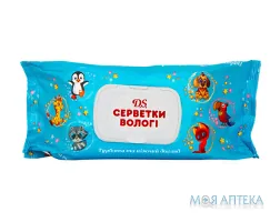 Серветки вологі дитячі D.S. з клапаном №100