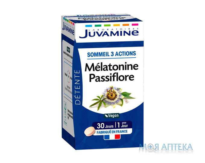 Juvamine (Жувамін) Мелатонін і пасифлора 3 дії для сну таблетки №30