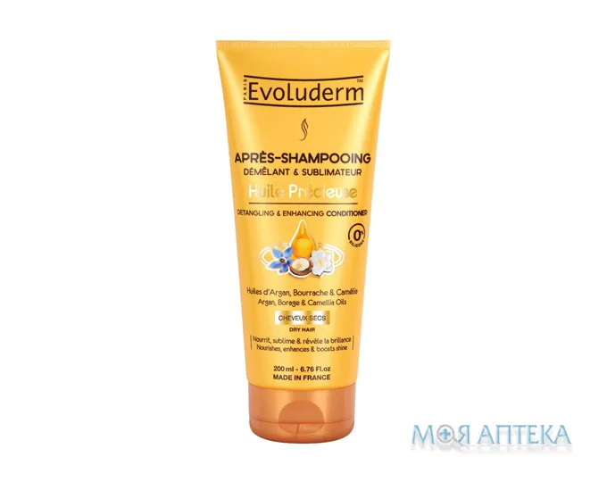 Еволюдерм (Evoluderm) Кондиціонер для сухого волосся зміцнюючий з цінними оліями 200 мл