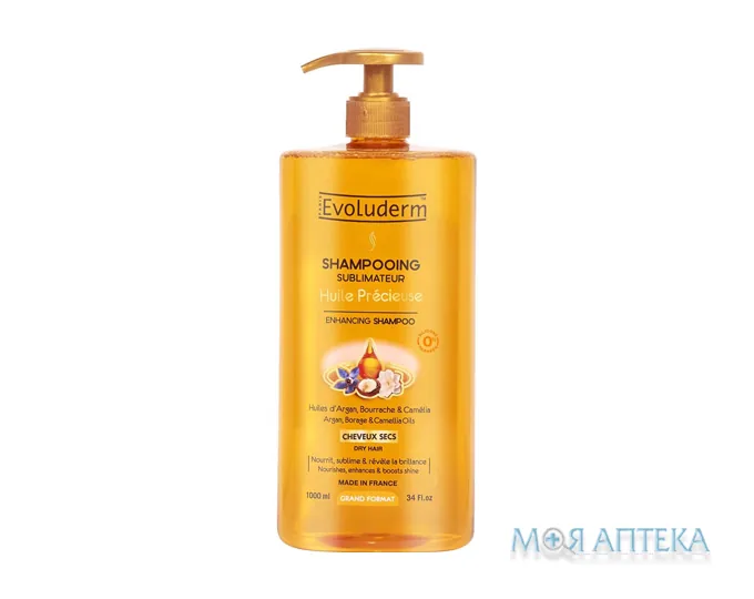 Еволюдерм (Evoluderm) Шампунь для сухого волосся зміцнюючий з цінними оліями 1000 мл