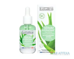 Еволюдерм (Evoluderm) Сироватка для обличчя зволожуюча з алое вера та гіалуроновою кислотою 30 мл