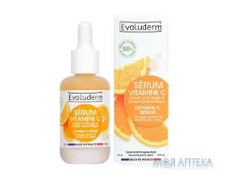 Еволюдерм (Evoluderm) Сироватка для обличчя з вітаміном С екстрактом апельсину та гіалуроновою кислотою 30 мл