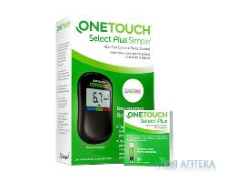 Система контроля уровня глюкозы в крови (глюкометр) One Touch Select Plus Simple (Ван Тач Селект Плюс Симпл) + Тест-полоски OneTouch Select Plus 50 шт